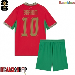 Marocco Brahim Diaz #10 Prima Maglia Bambino Mondiali 2026 Manica Corta (+ Pantaloni corti)
